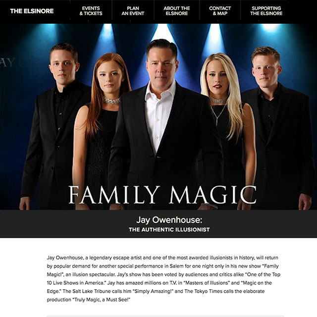 Email campaign and landing page. Online marketing for the Elsinore theatre. Cuffe Sohn Design Salem, Oregon.