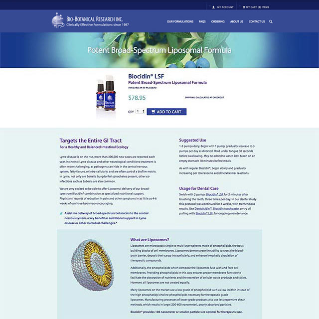 Website, SEO for Bio-Botanical Research. Ecommerce website design for international wholesale and retail client. Cuffe Sohn Design Salem Oregon.